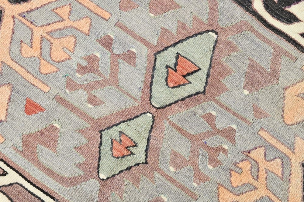 Kilim 155x347 cm, pink, wool, 1970s - 220080