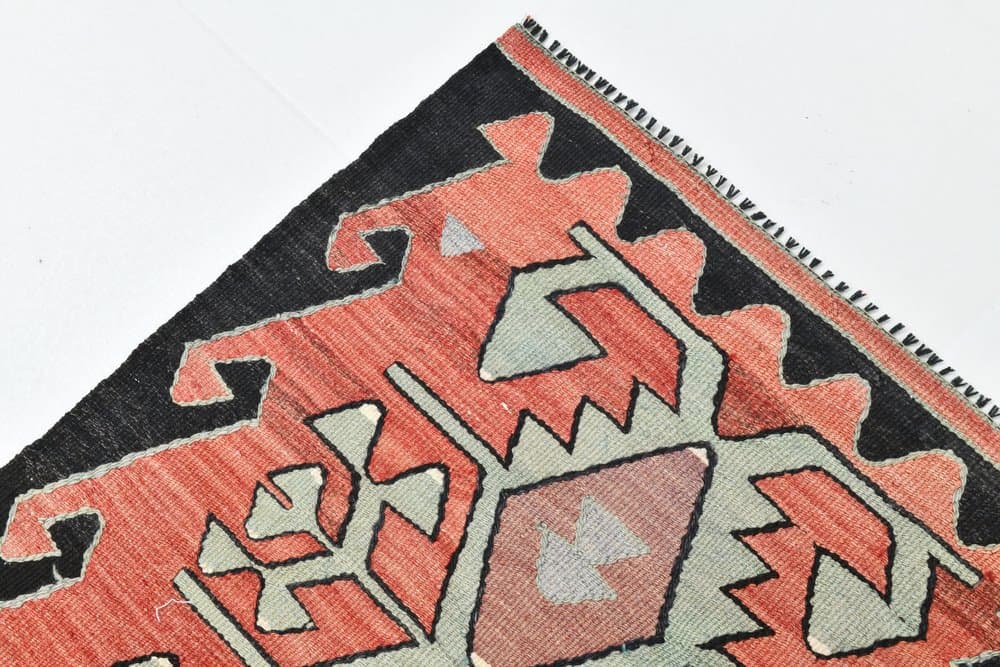 Kilim 155x347 cm, pink, wool, 1970s - 220074