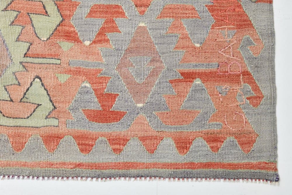 Kilim 155x347 cm, pink, wool, 1970s - 220084