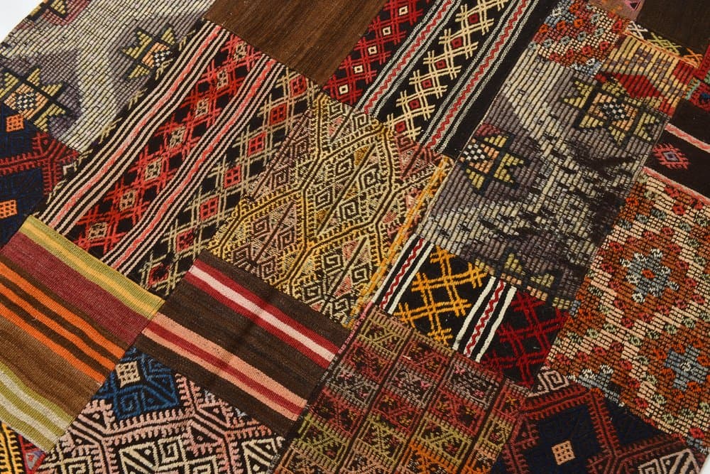 Dywan 167x241 cm, brązowy, czerwony, wełna, lata 70. - 220053