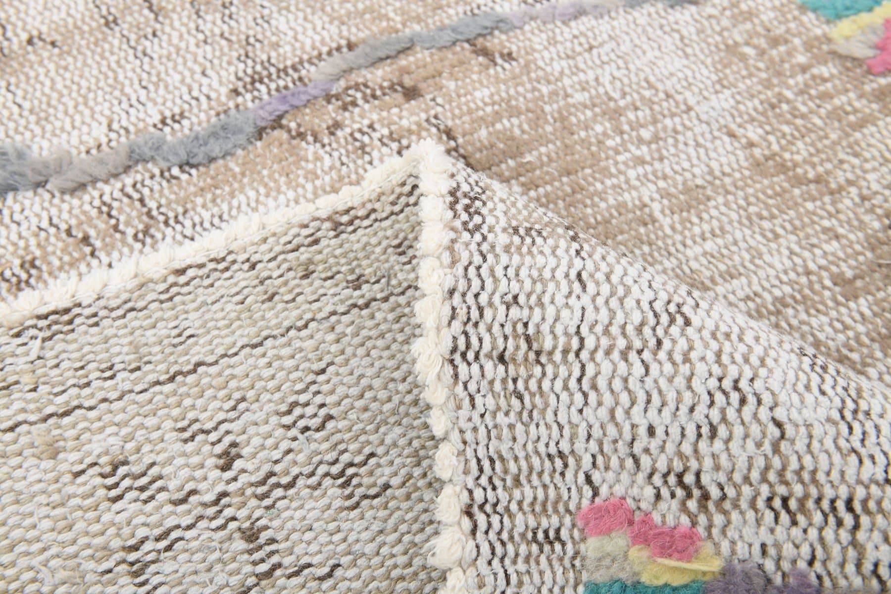 Rug 163x259 cm, grey, beige, wool, 1970s - 220009