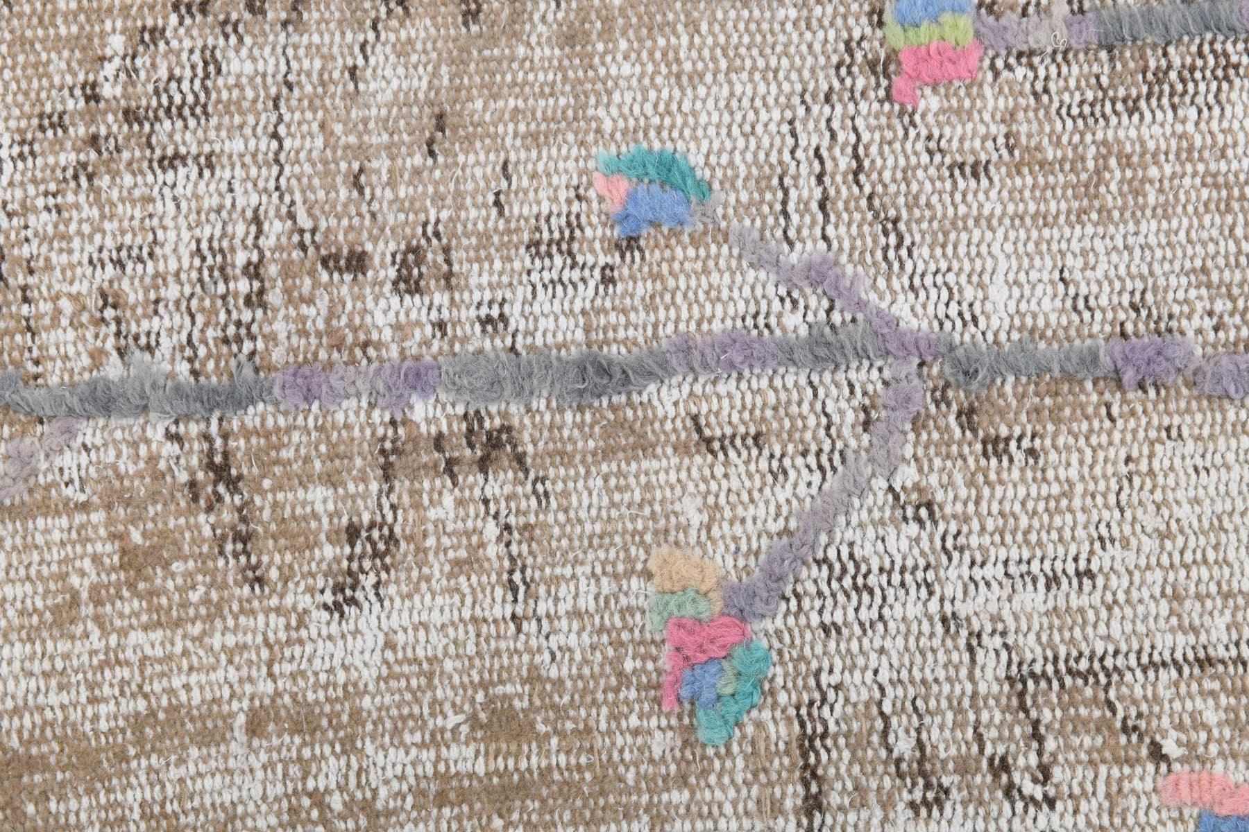 Rug 163x259 cm, grey, beige, wool, 1970s - 220019