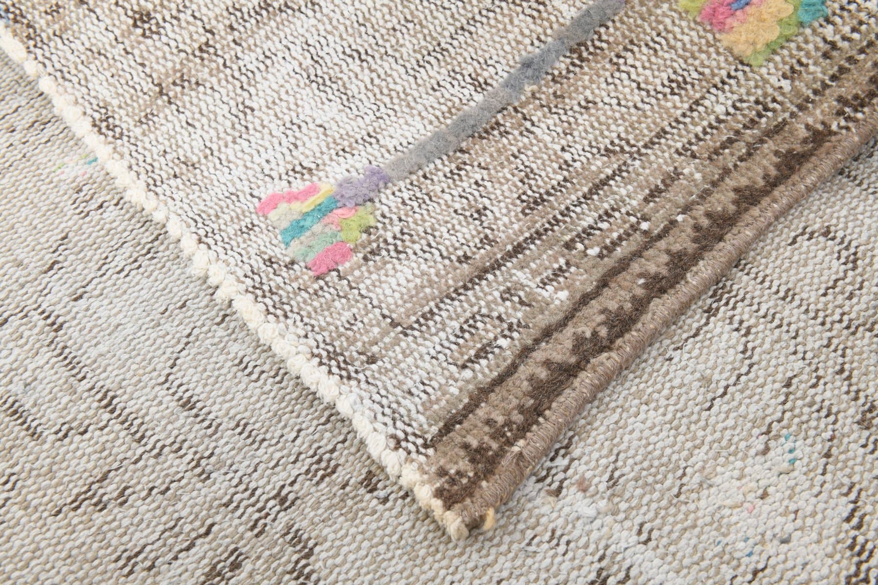 Rug 163x259 cm, grey, beige, wool, 1970s - 220010