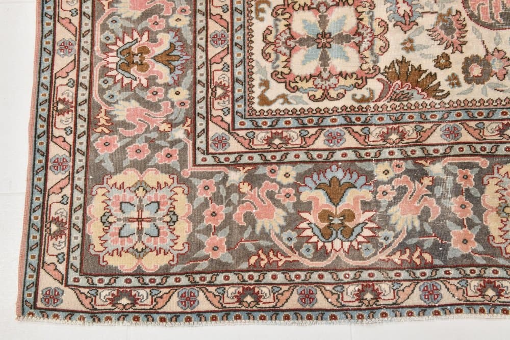 Rug 366x260 cm, pink, grey, wool, 1970s - 219990