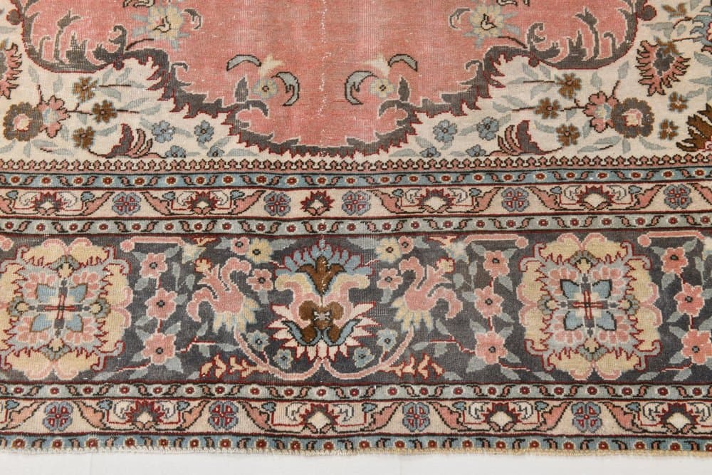 Rug 366x260 cm, pink, grey, wool, 1970s - 219991