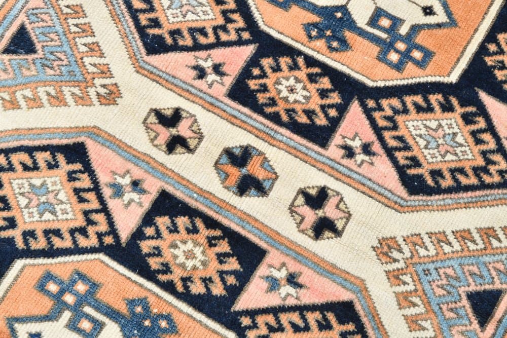 Rug 172x137 cm, Navy Blue, Wool, 1970s - 219965