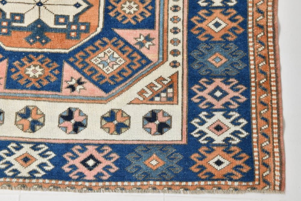 Rug 172x137 cm, Navy Blue, Wool, 1970s - 219957