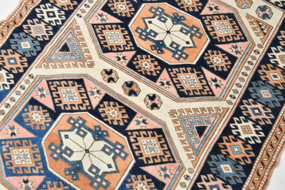 Rug 172x137 cm, Navy Blue, Wool, 1970s - 219964