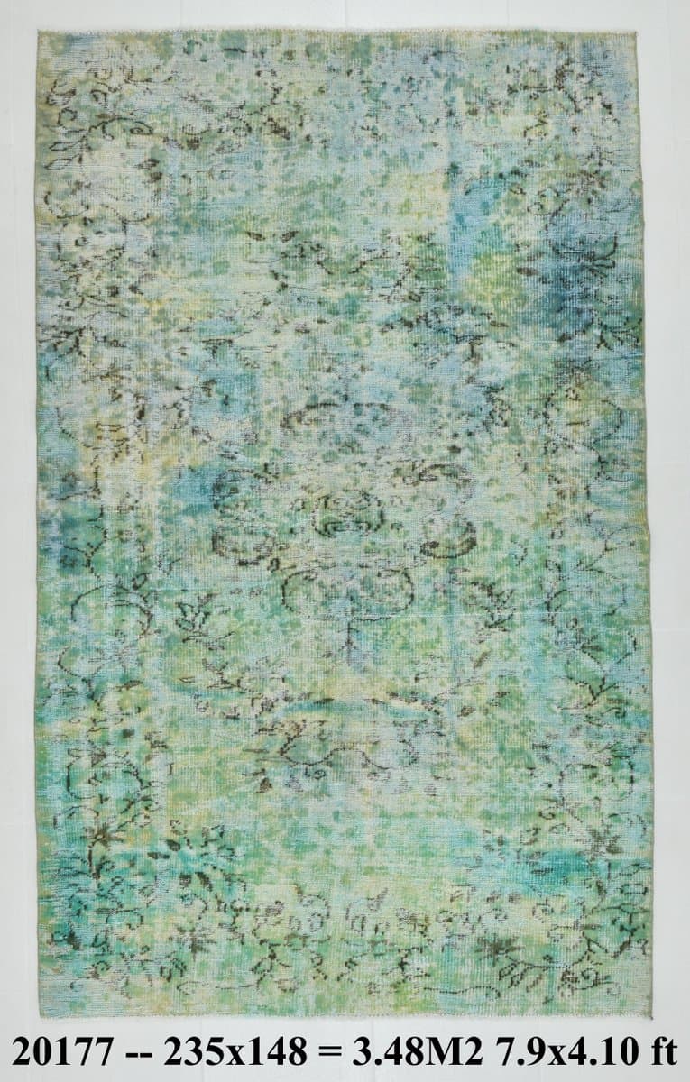 Rug 235x148 cm, turquoise, green, wool, Turkey, 1960s - 220255
