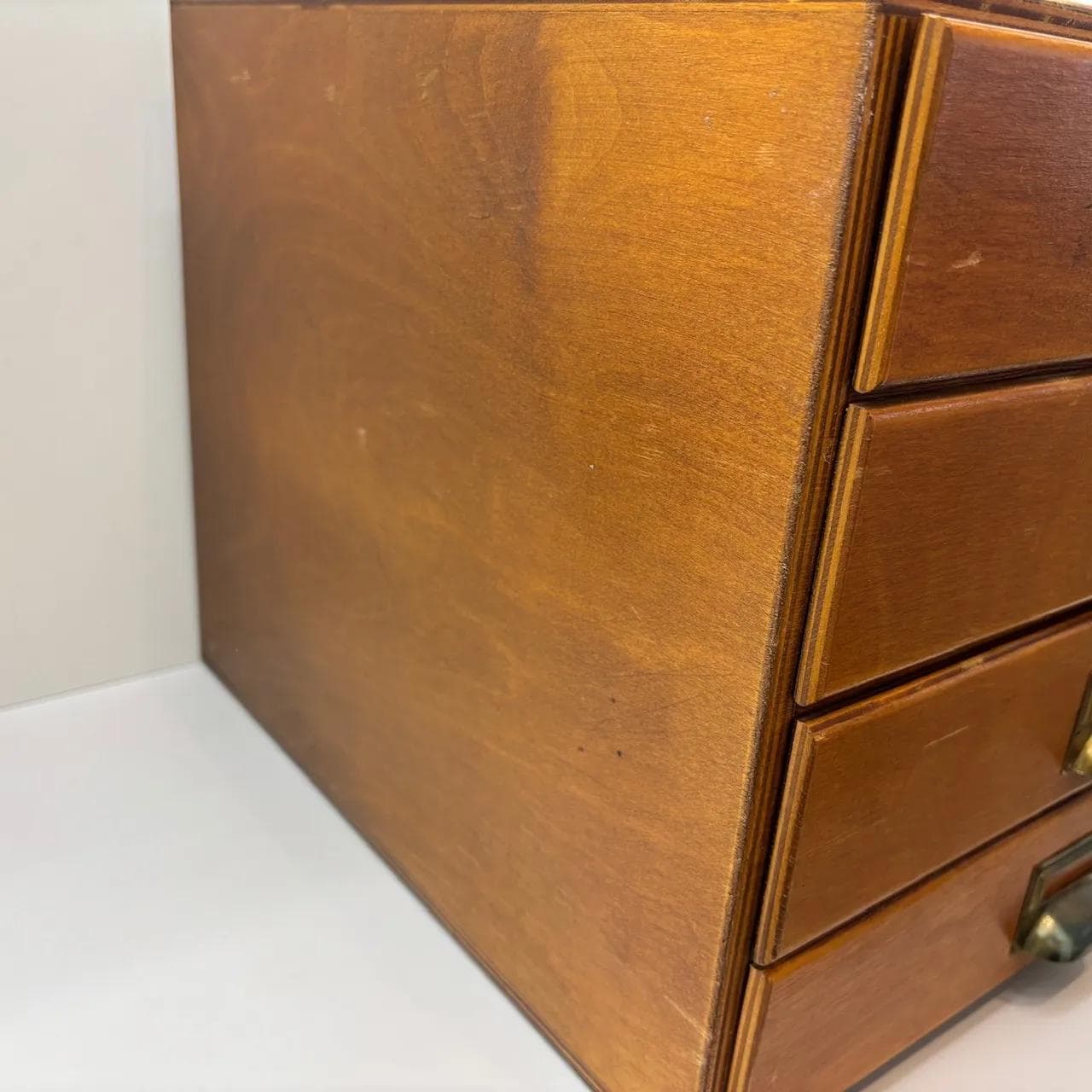 Organizer szafka, sklejka bukowa brązowa, Niemcy, lata 50. - 15989