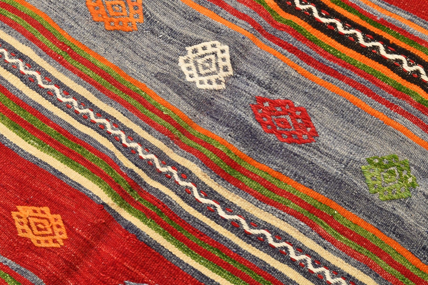 Kilim 171x289 cm, czerwony, zielony, wełna, Turcja, lata 60. - 220522