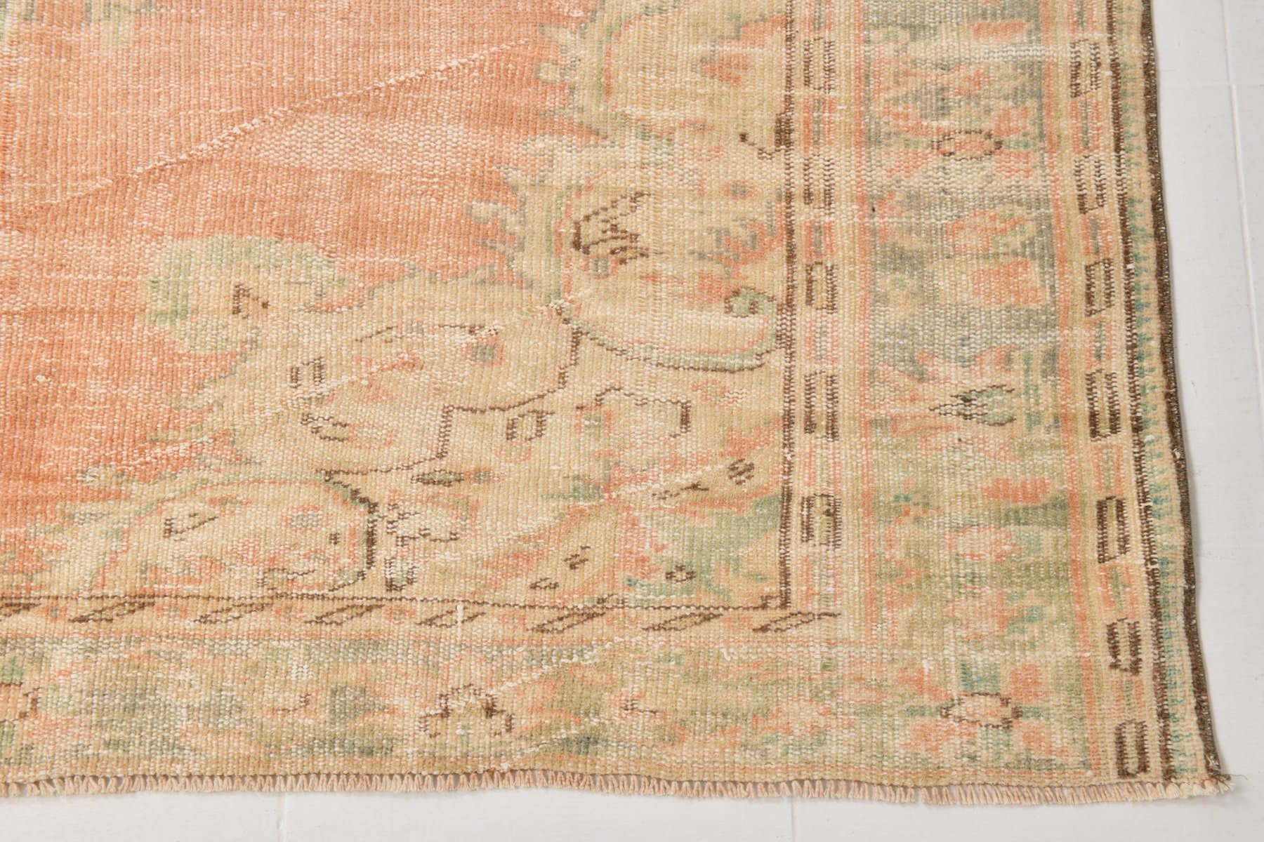 Rug 268x190 cm, Peach, Beige, Wool, 1960s - 220511