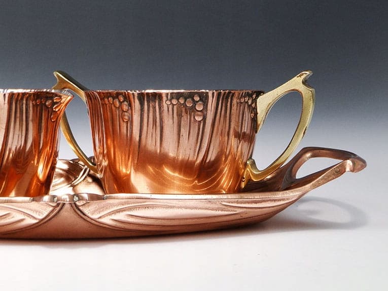 Komplet kawowy secesyjny, miedź, Niemcy, początek XX w. - 220275