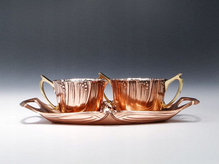 Komplet kawowy secesyjny, miedź, Niemcy, początek XX w. - 220272