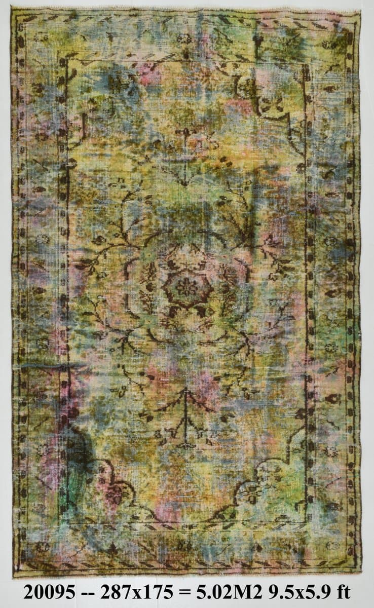 Rug 287x175 cm, olive, wool, 1960s - 220478