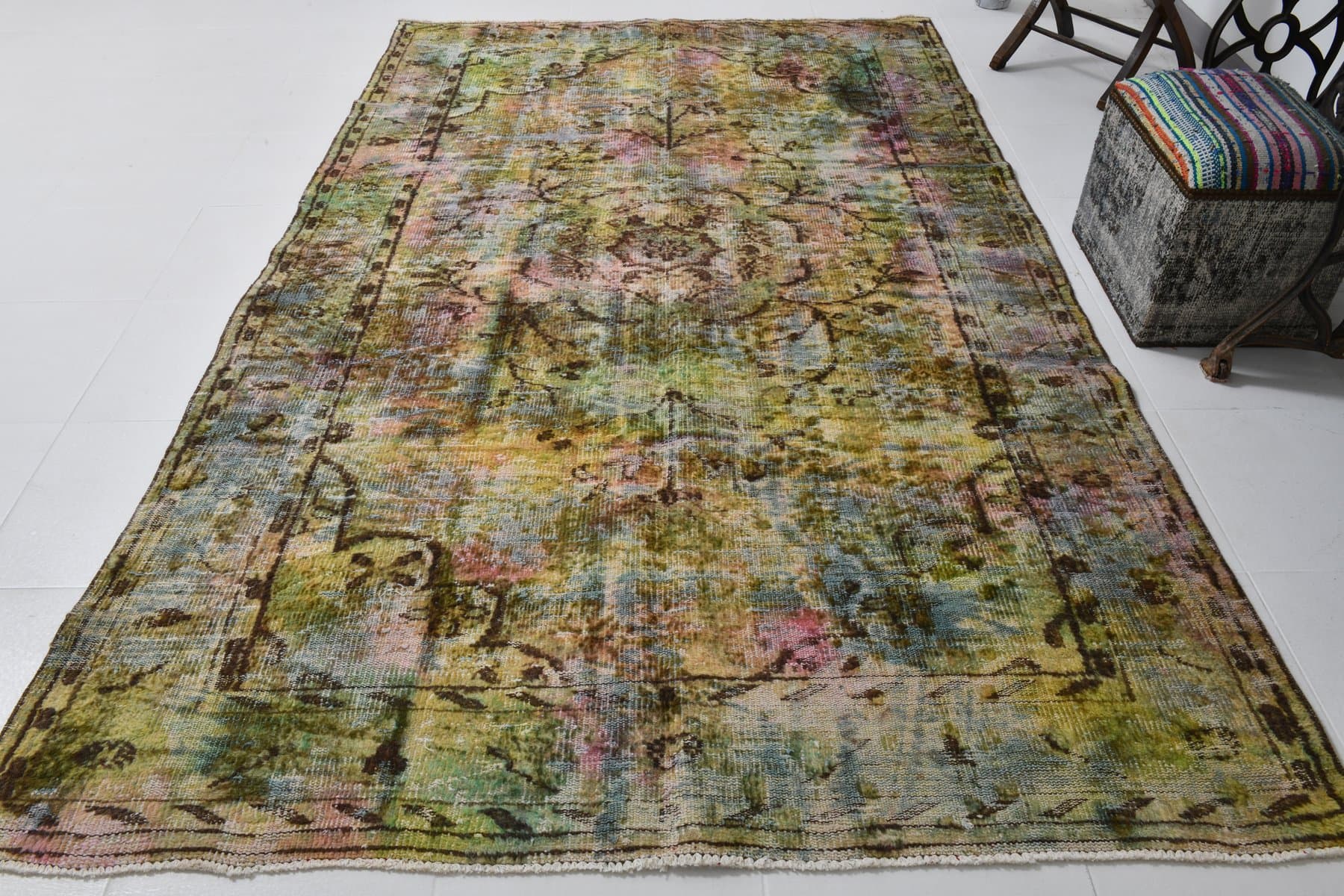 Rug 287x175 cm, olive, wool, 1960s - 220475