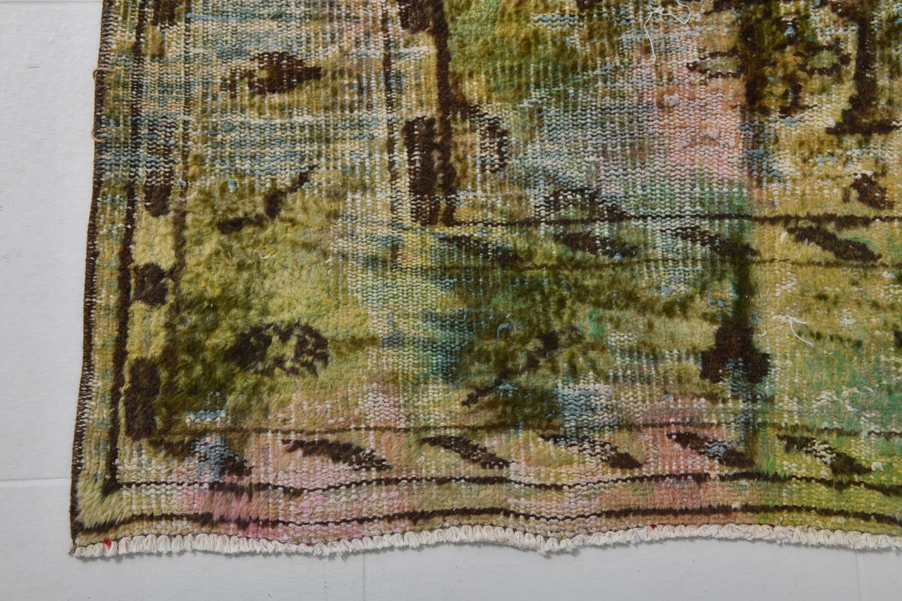 Rug 287x175 cm, olive, wool, 1960s - 220483