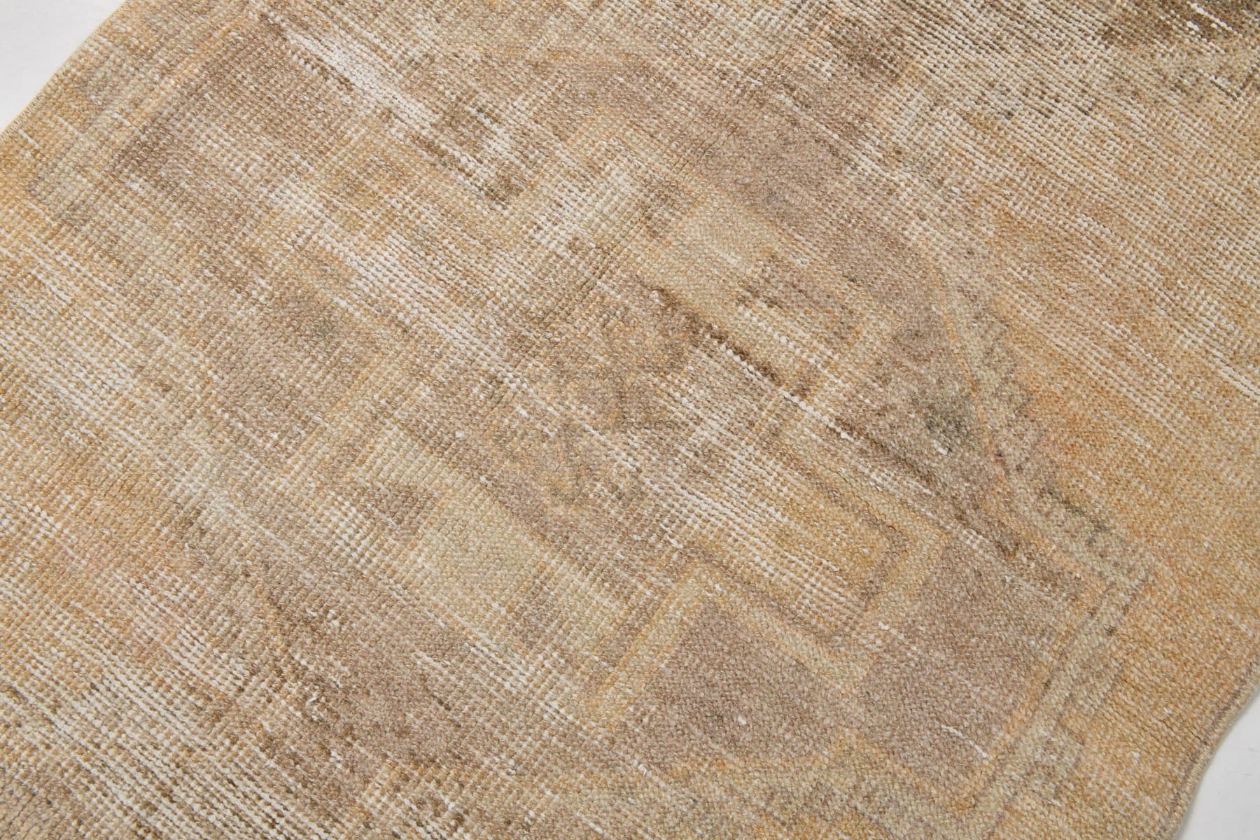 Chodnik 390x88 cm, beżowy, wełna, Turcja, lata 60. - 220459