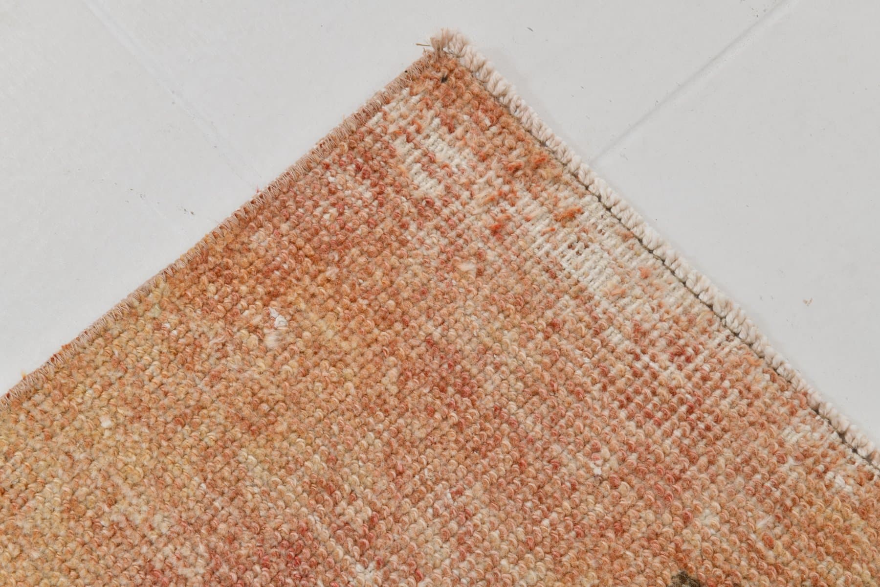 Runner Rug 86x370 cm, orange, wool, Turkey, 1960s. - 220424