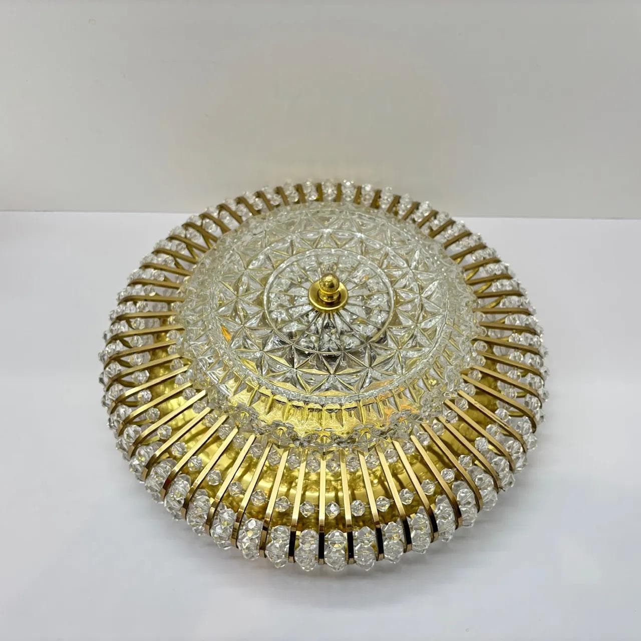 Plafon, złoty, mosiądz szkło, Niemcy, lata 60. - 15984