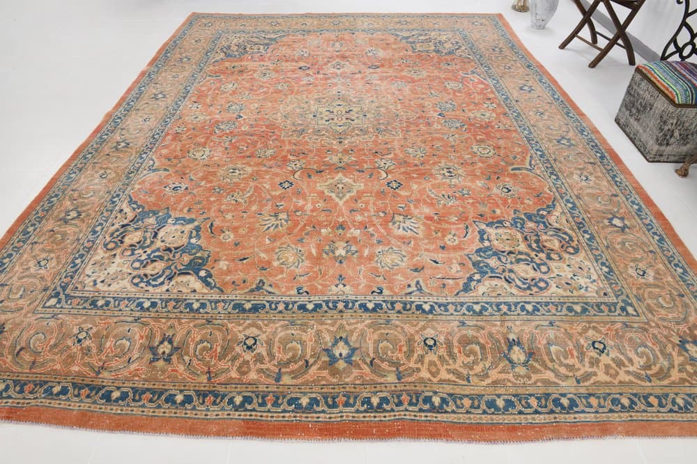 Rug 393x291 cm, beige, wool, Turkey, 1960s - 220403