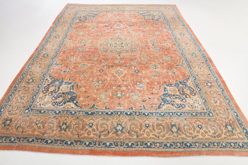 Rug 393x291 cm, beige, wool, Turkey, 1960s - 220404