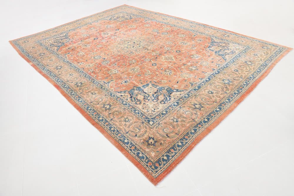 Rug 393x291 cm, beige, wool, Turkey, 1960s - 220406