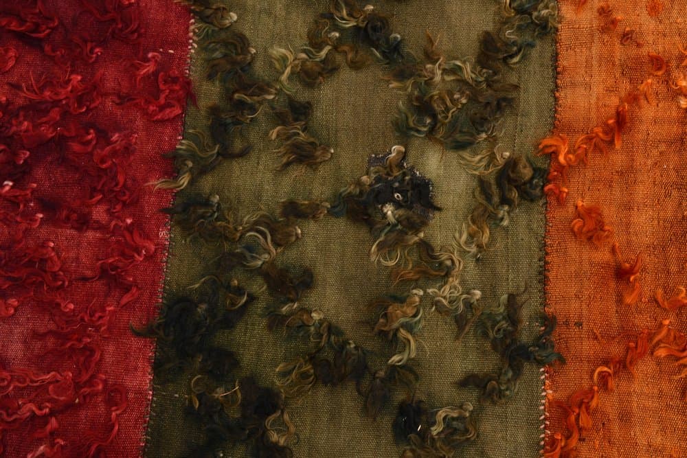 Kilim 229x176 cm, czerwony, niebieski, wełna, Turcja, lata 60. - 220378