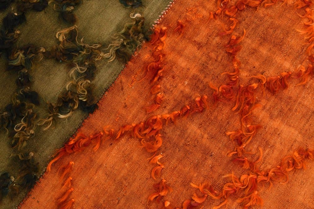 Kilim 229x176 cm, czerwony, niebieski, wełna, Turcja, lata 60. - 220379