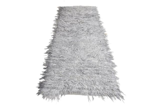Runner Rug 96x262 cm, grey, wool, Turkey, 1960s. - DIMENSION