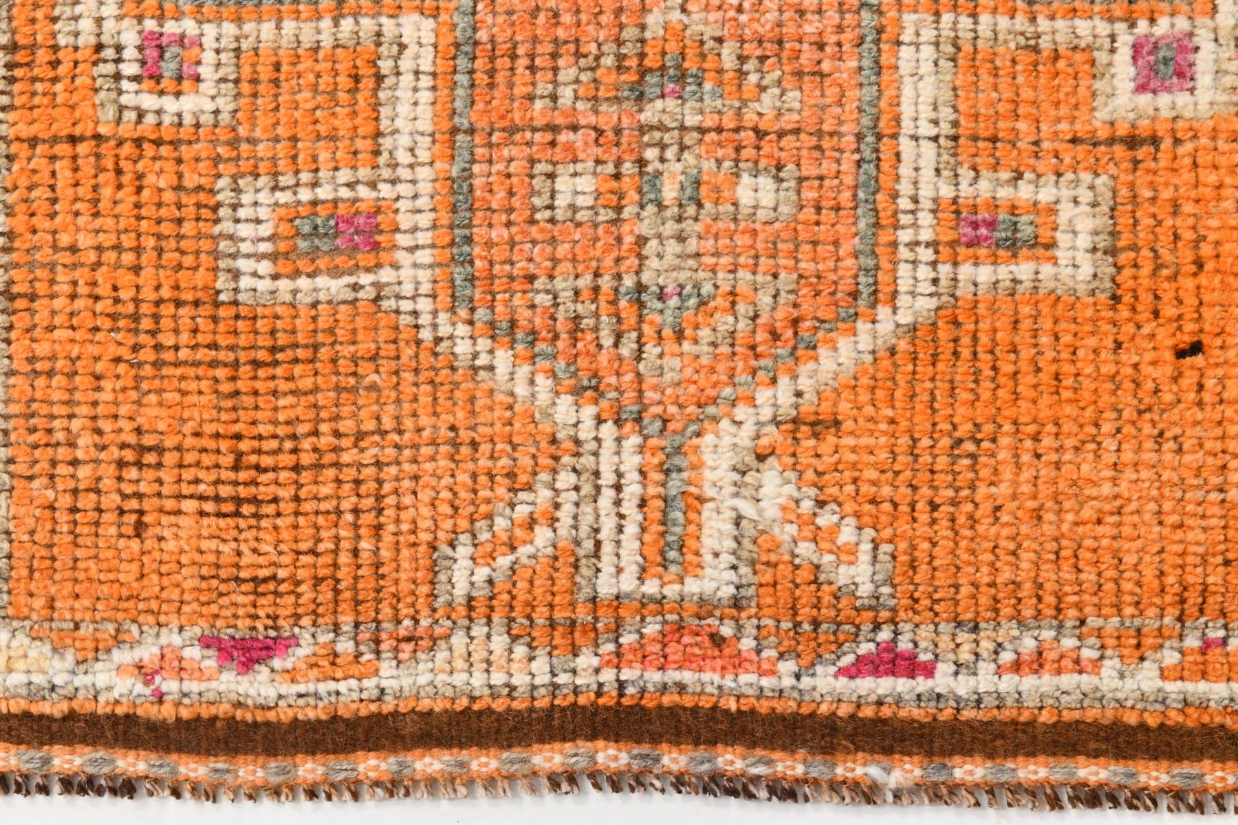 Runner Rug 365x92 cm, orange, wool, Turkey, 1970s. - 220675