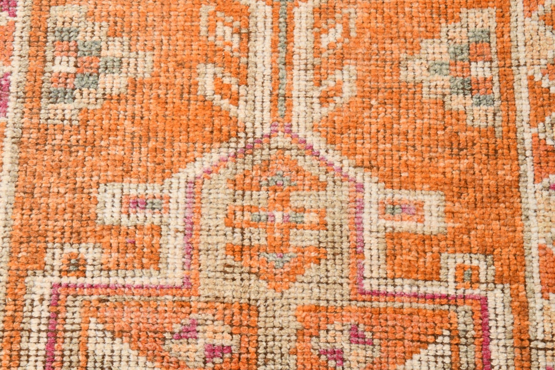 Runner Rug 365x92 cm, orange, wool, Turkey, 1970s. - 220673