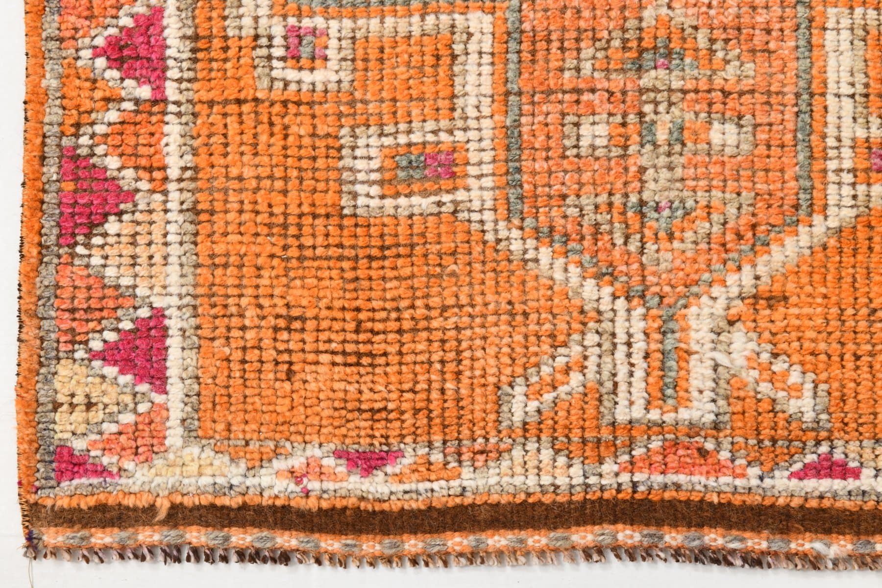 Runner Rug 365x92 cm, orange, wool, Turkey, 1970s. - 220674