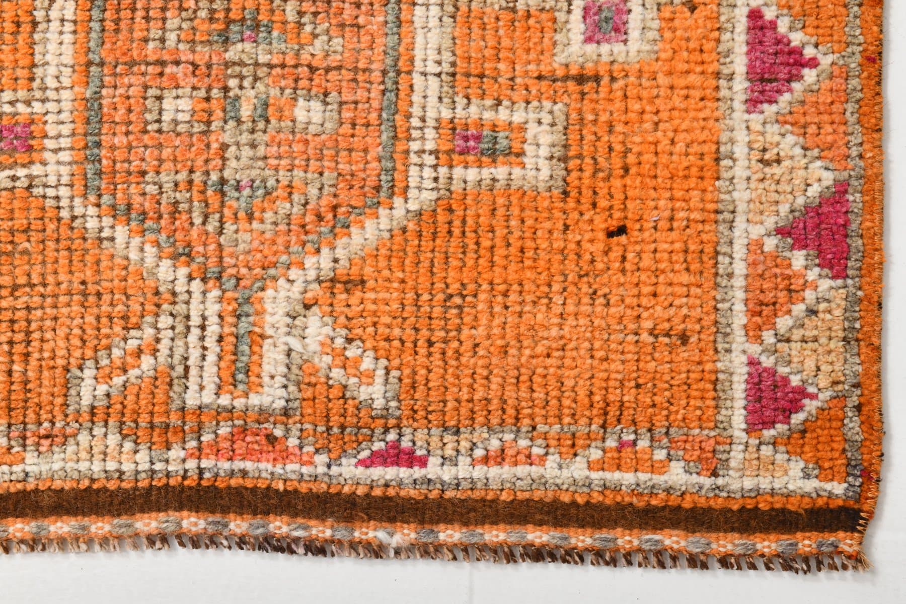 Runner Rug 365x92 cm, orange, wool, Turkey, 1970s. - 220676