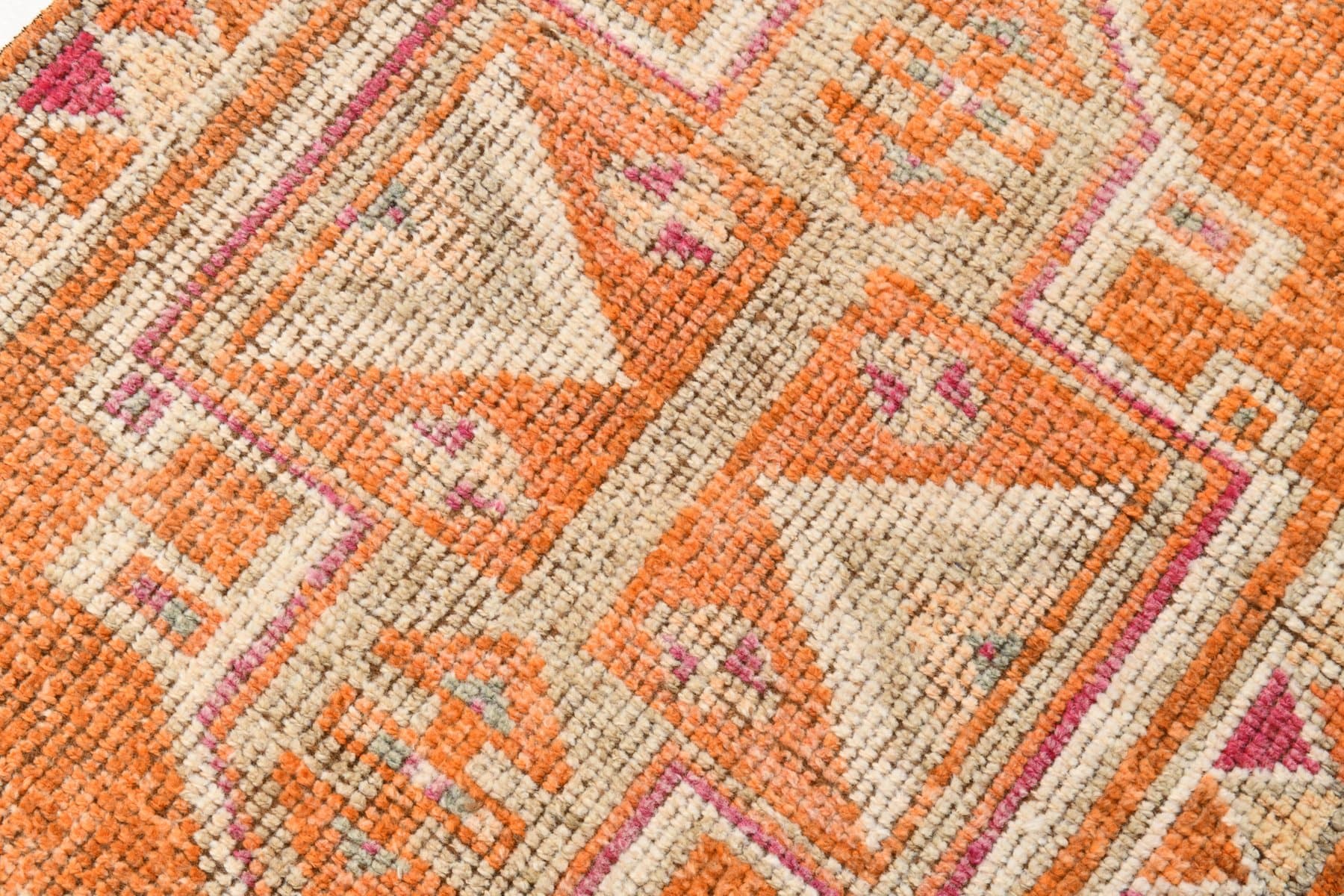 Runner Rug 365x92 cm, orange, wool, Turkey, 1970s. - 220672