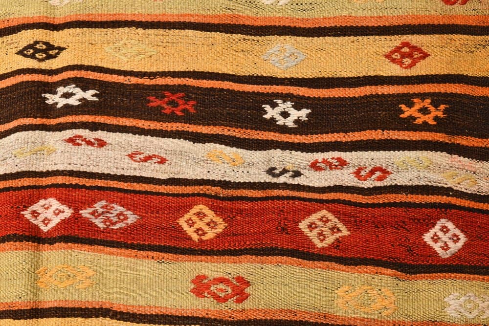 Kilim 205x131 cm, beżowy, brązowy, wełna, Turcja, lata 60. - 220649