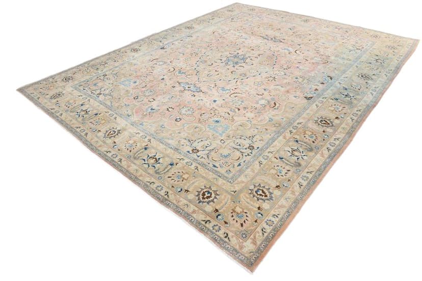 Rug 379x300 cm, beige, wool, Turkey, 1960s