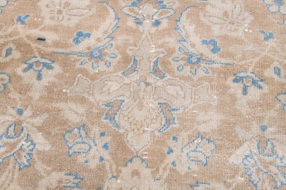 Dywan 361x275 cm, turkusowy, brązowy, wełna, Turcja, lata 60. - 220598