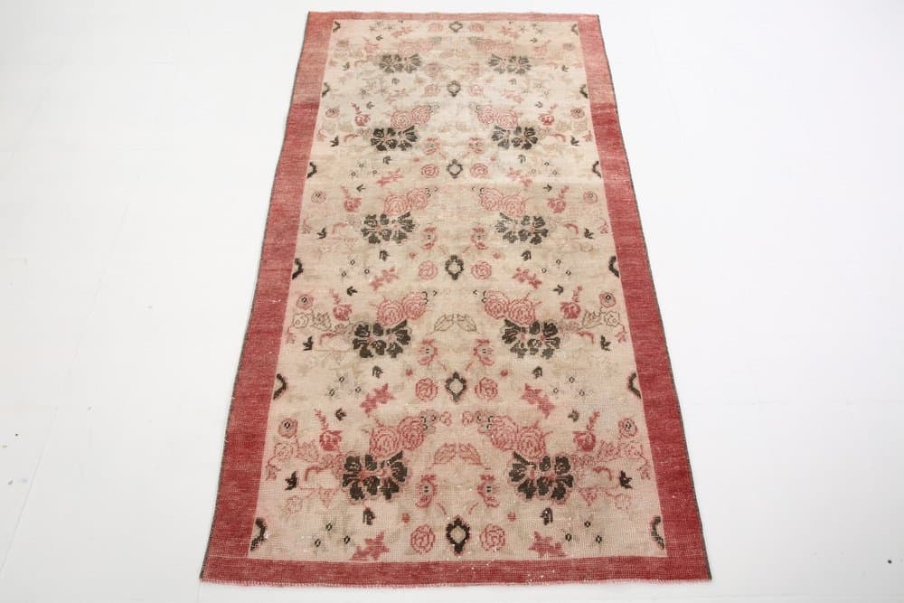 Dywan 184x103 cm, beżowy, wełna, Turcja, lata 60. - 220579