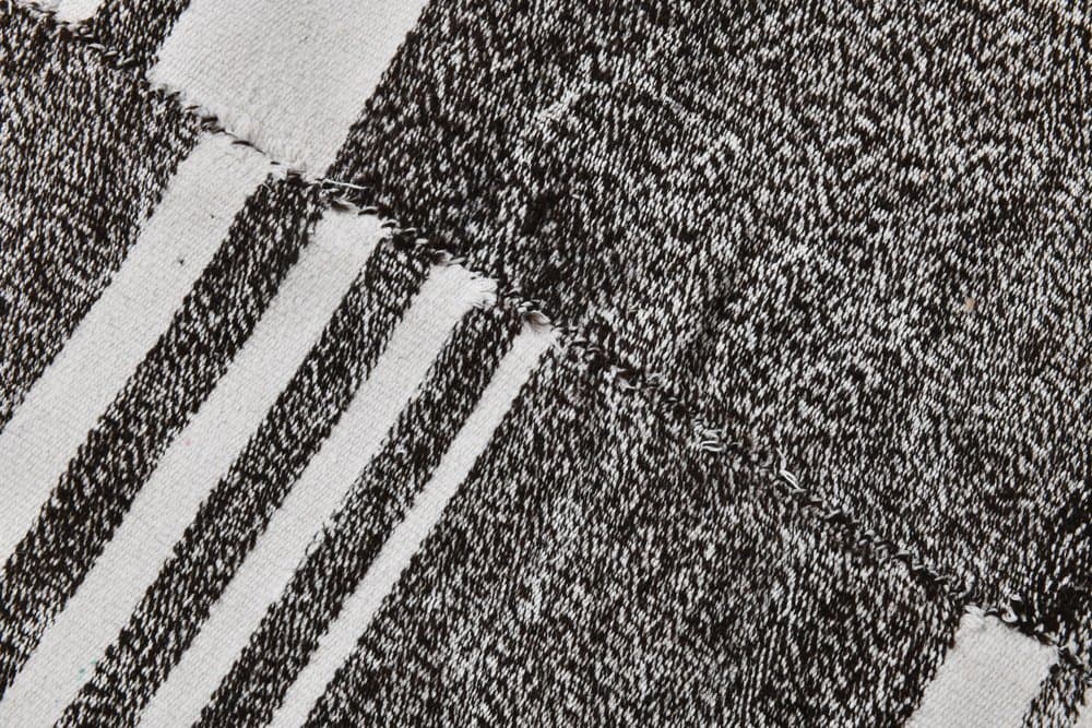 Rug 207x80 cm, grey, black, wool, 1970s - 220543