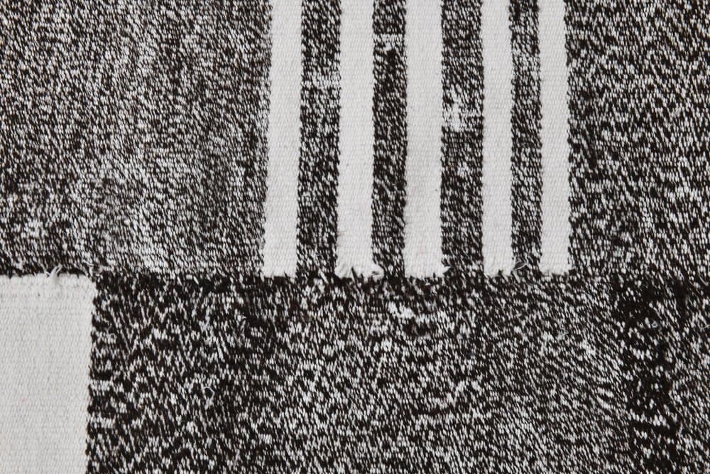 Rug 207x80 cm, grey, black, wool, 1970s - 220538
