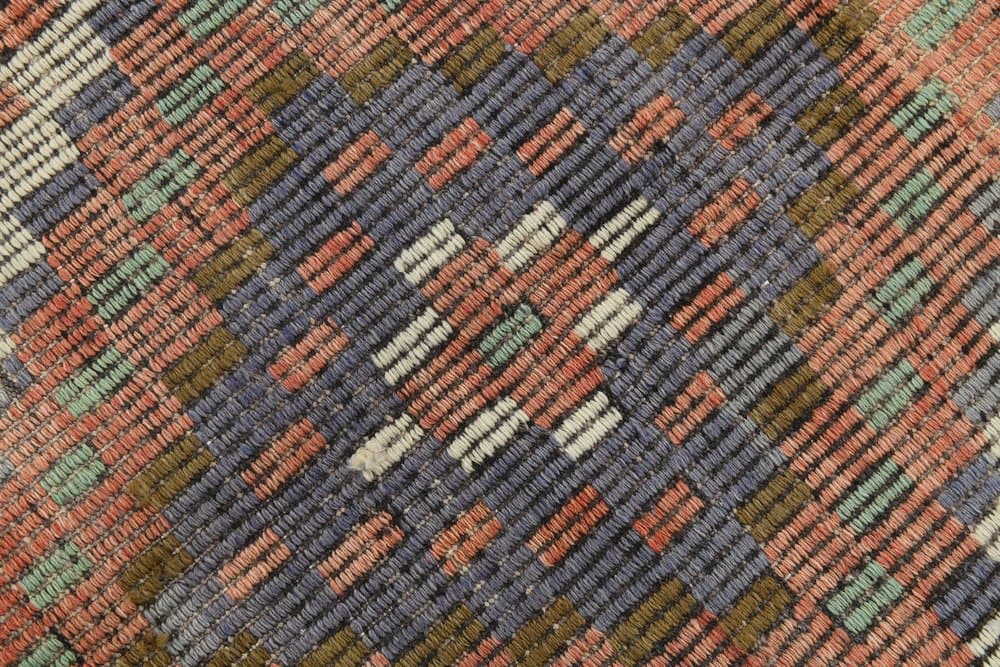 Kilim 173x328 cm, zielony, beżowy, wełna, Turcja, lata 60. - 221438