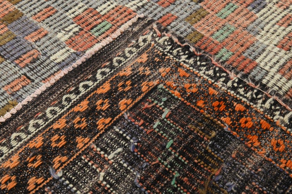 Kilim 173x328 cm, zielony, beżowy, wełna, Turcja, lata 60. - 221434