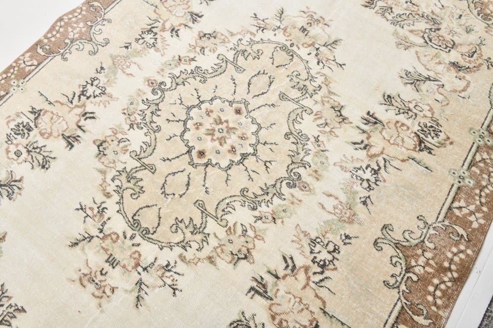 Dywan 195x273 cm, beżowy, wełna, lata 60. - 221411