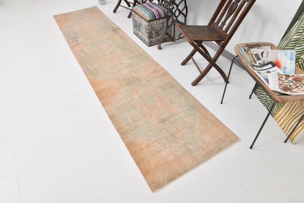 Runner 351x80 cm, pink, wool, 1960s - 221393