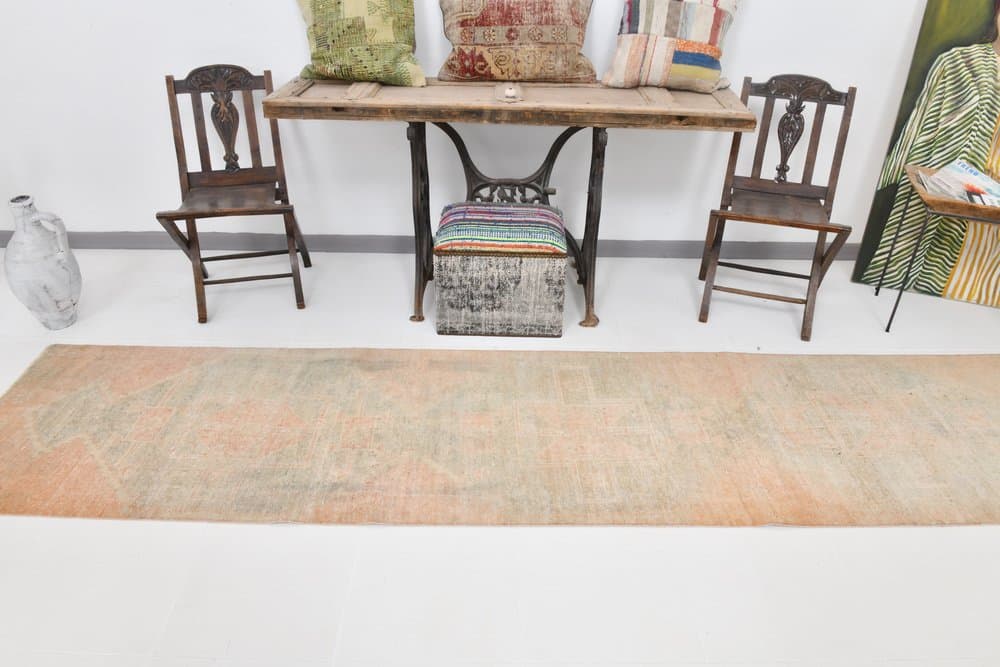 Runner 351x80 cm, pink, wool, 1960s - 221397