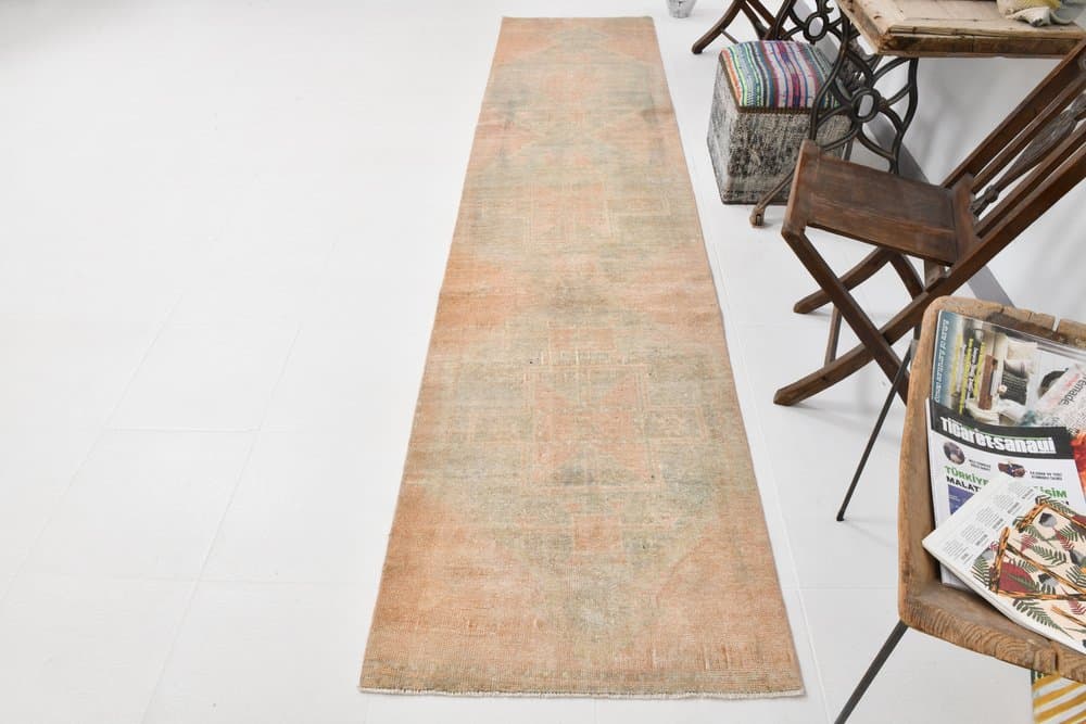 Runner 351x80 cm, pink, wool, 1960s - 221396