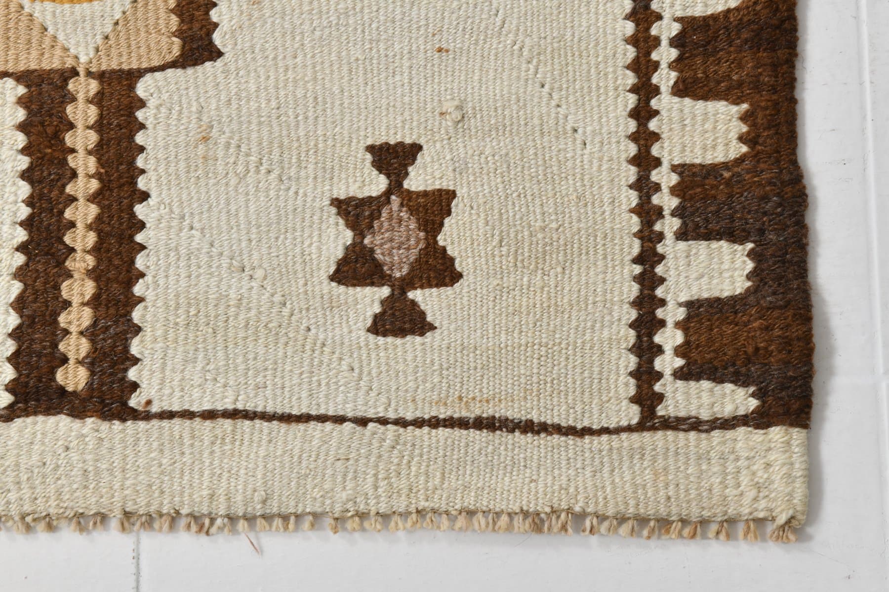 Kilim 86x285 cm, beżowy, wełna, Turcja, lata 70. - 221390