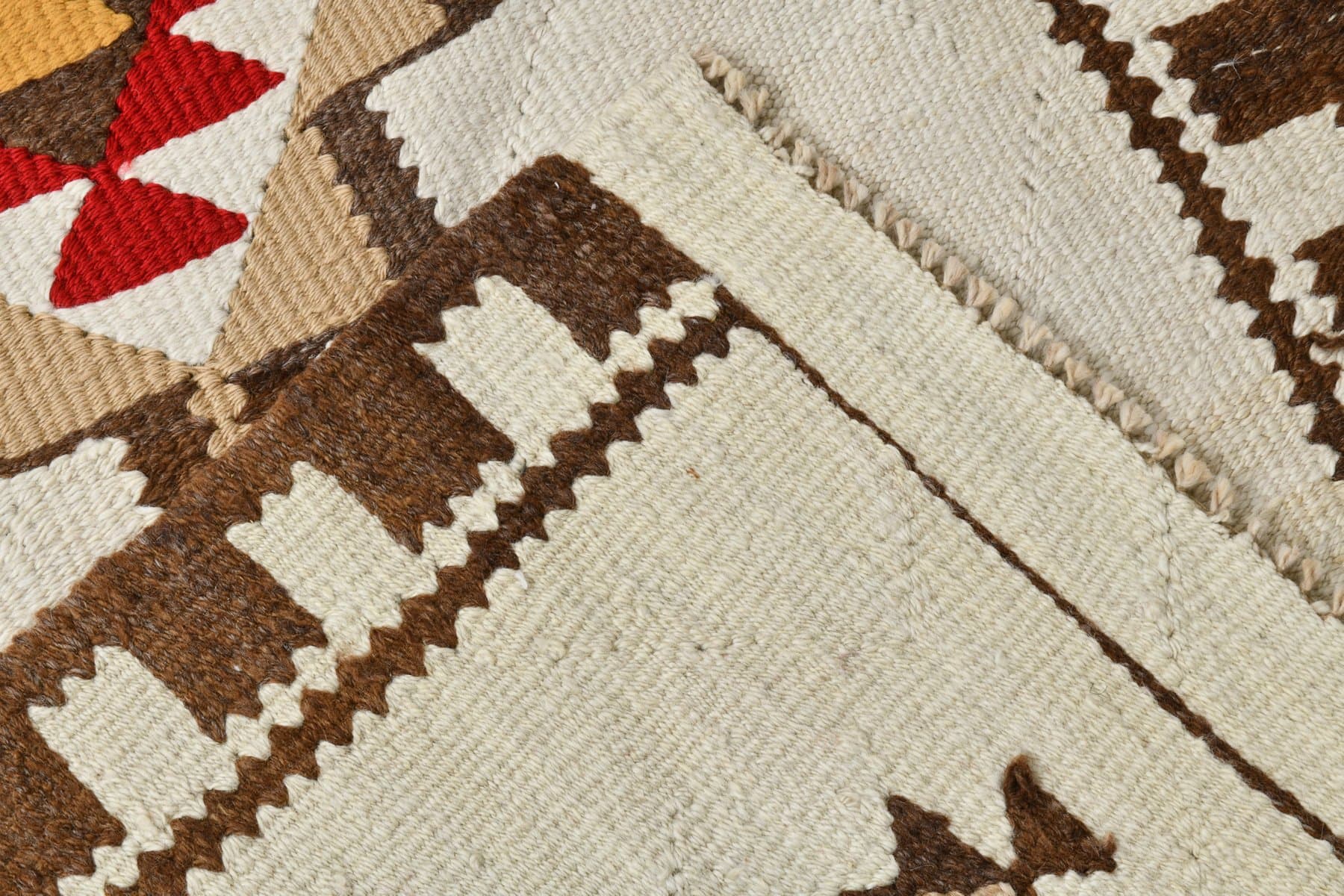 Kilim 86x285 cm, beżowy, wełna, Turcja, lata 70. - 221391