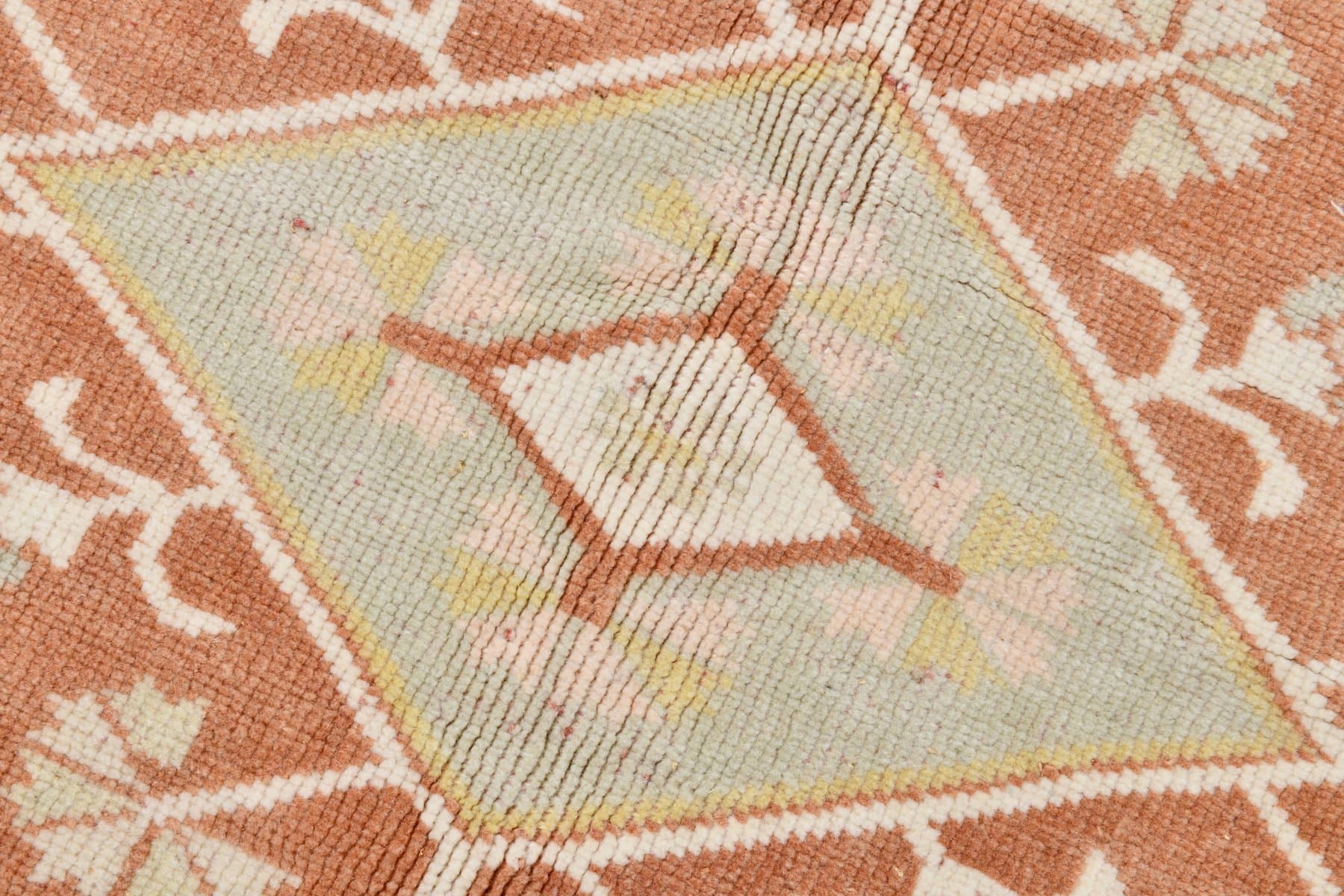 Dywan 205x276 cm, beżowy, pomarańczowy, wełna, lata 60. - 221361